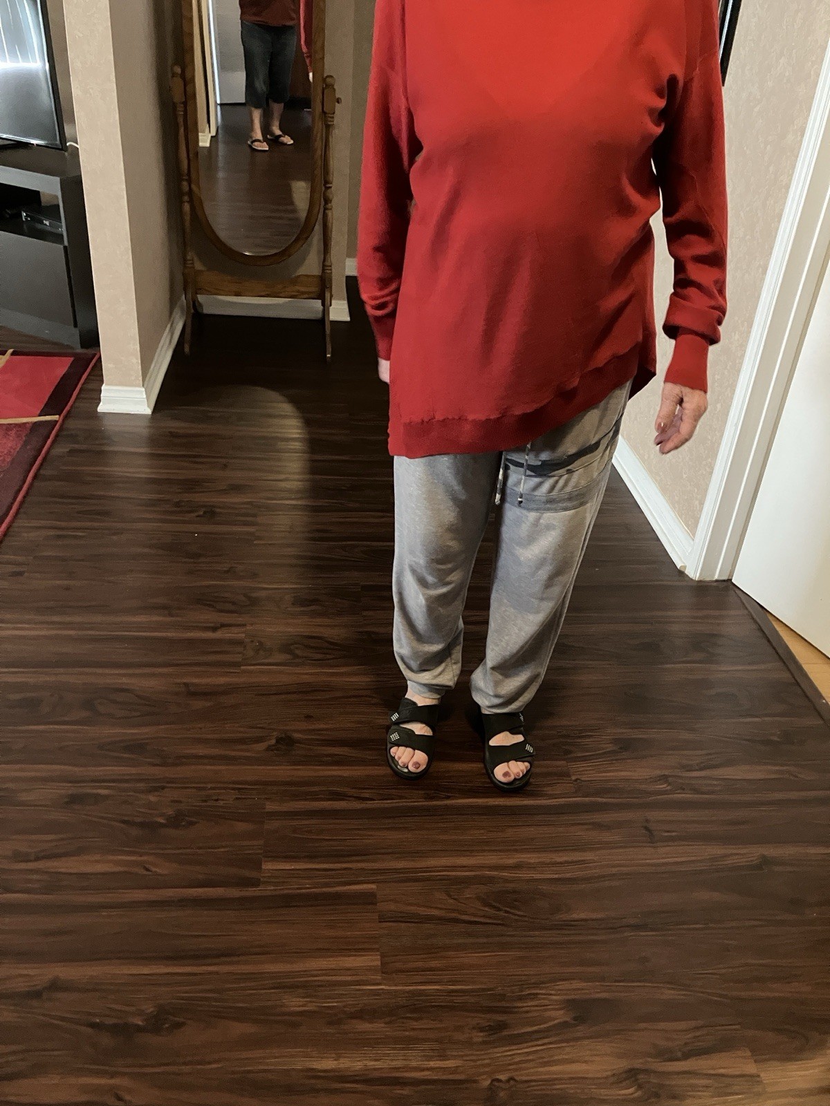 eileen fisher  Red 100% Merino Wool Top With long Sleeves