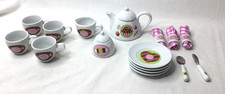 ALEX Kids Ceramic Tea Set Teapot Cups Saucers Sugar Creamer Cupcake Theme