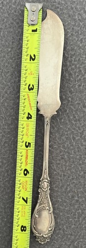 Vintage .800 Silver 8" Serving FISH KNIFE Monogram G - Picture 8 of 8