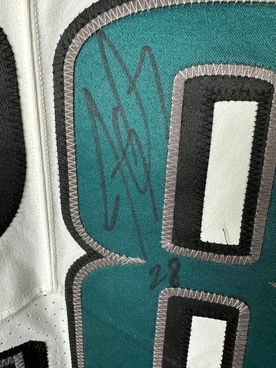 杰伊·阿贾伊签名亲笔签名费城老鹰队比赛使用 2018 白色球衣 JSA — 第 4/4 张图片