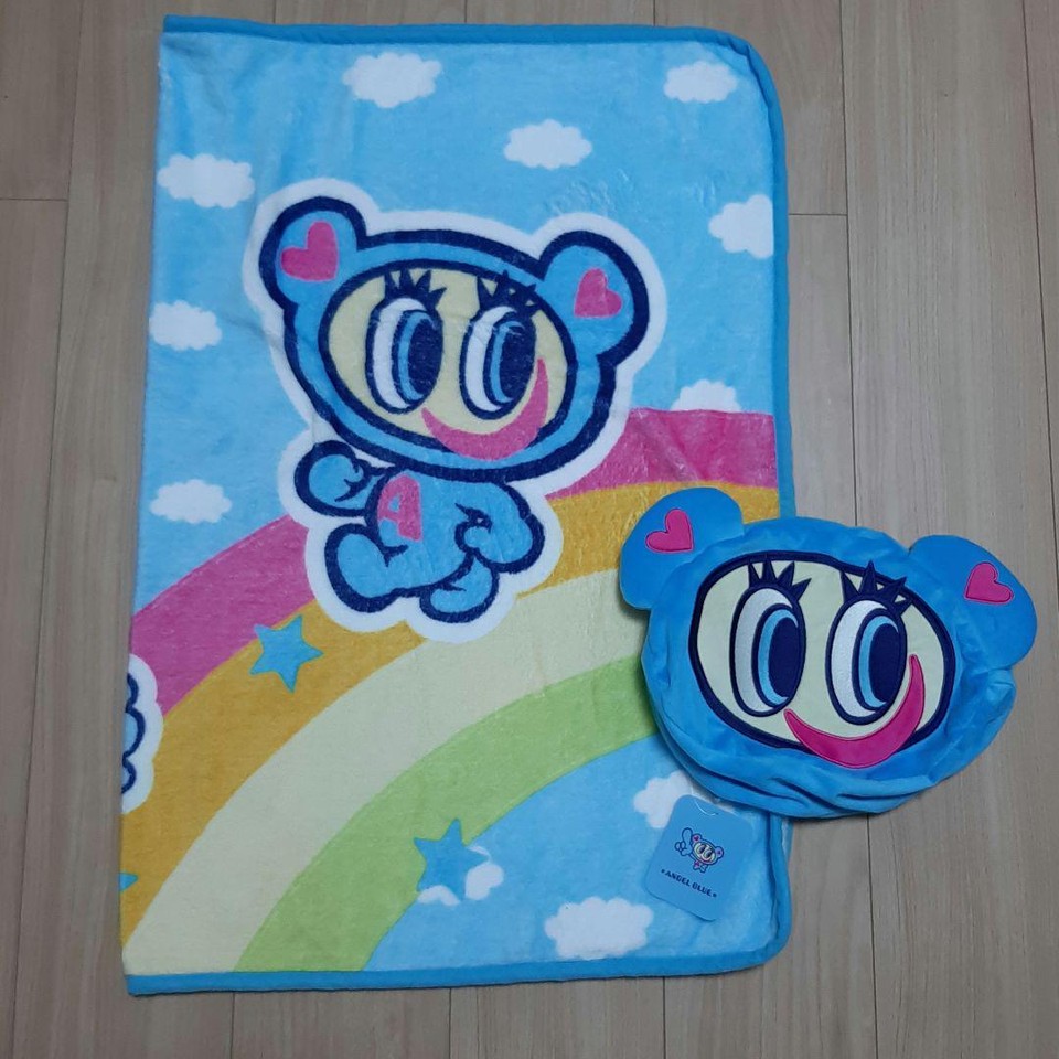 Angel Blue Blanket With NakamuraKun Face Pouch eBay