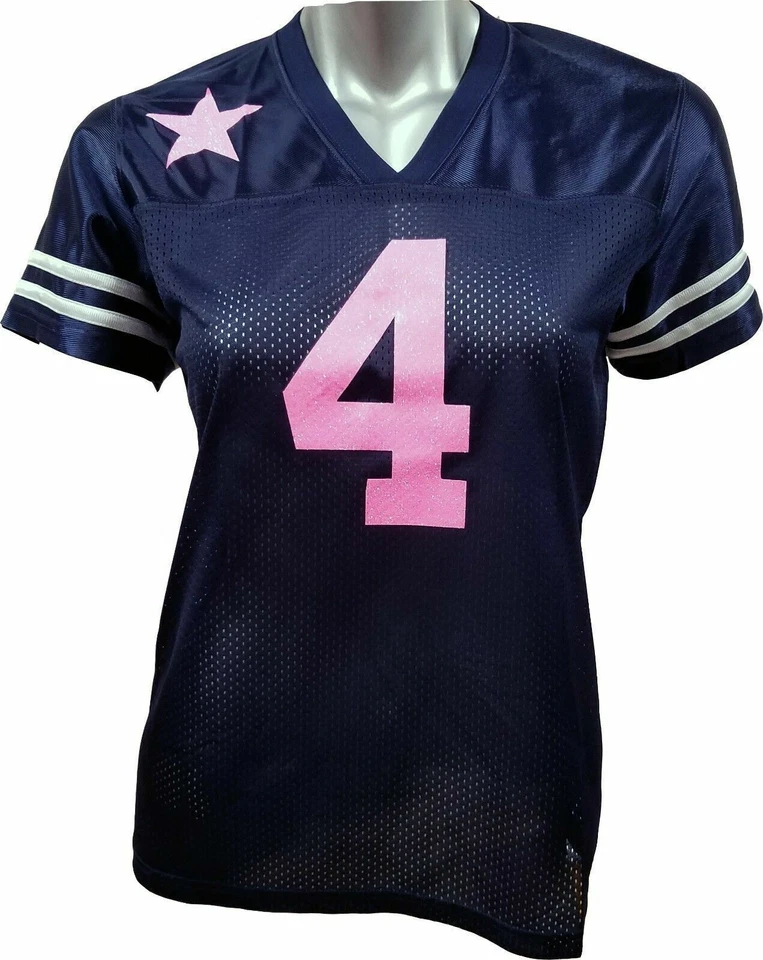 Camiseta Feminina Personalizada Blinged Futebol Azul Marinho/Rosa, Dak Prescott - Imagem 2 de 3
