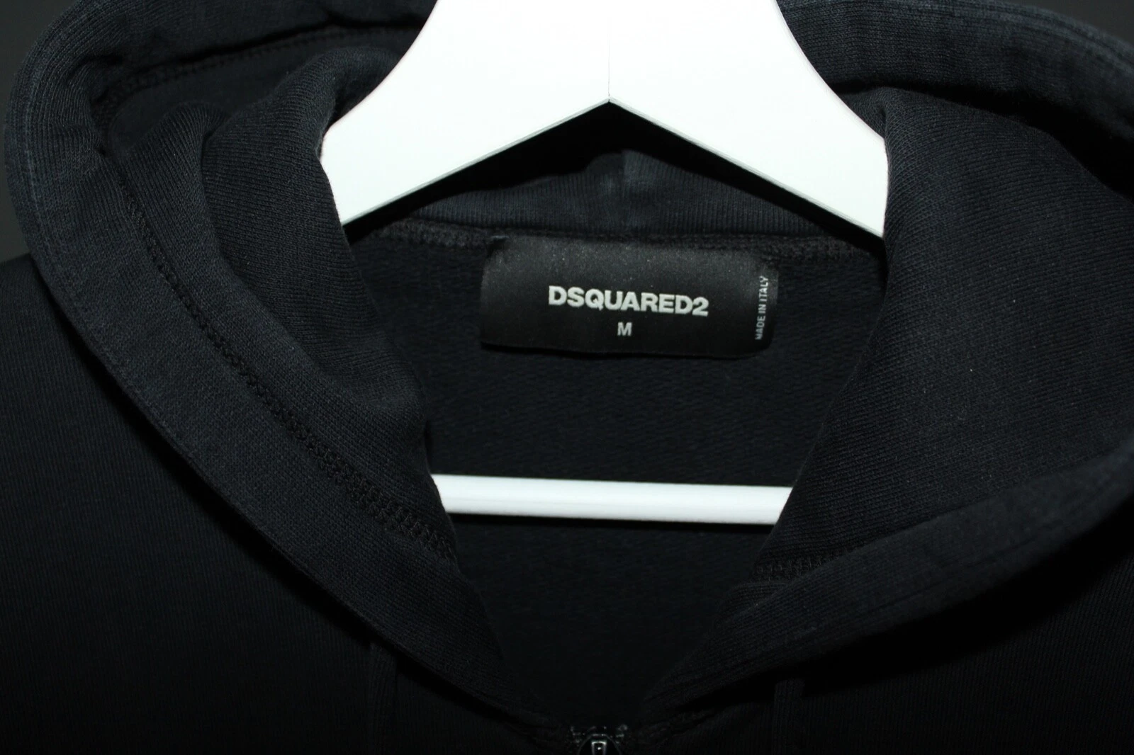 ⭐️ Felpa con cappuccio e zip intera Dsquared2 ICON nera ⭐️ 100% AUTENTICA ⭐️ TAGLIA M ⭐️ giacca