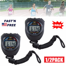 2Pcs Digital Stopwatch Sports Counter Chronograph Date Split Timer Watch Hot USA