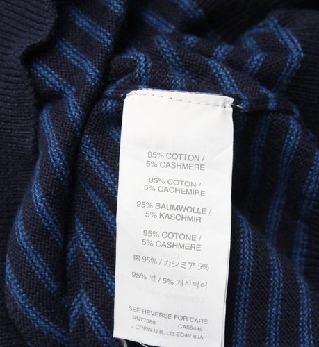 J. Crew Jumper Men's LARGE Pullover Cashmere Blend Crew Neck Striped Knit - Picture 8 of 9