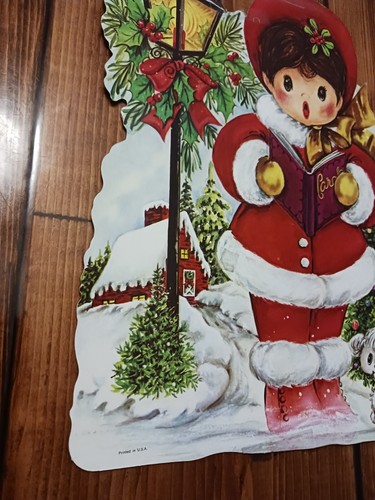 Vintage Christmas Carol Cardboard Die Cut Single Side - Picture 3 of 7