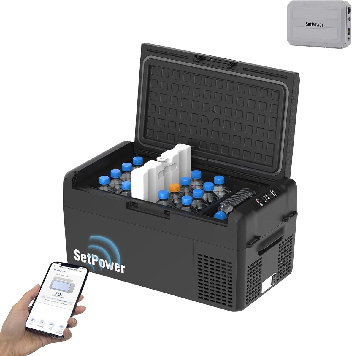 Setpower RF20 12V Portable Refrigerator with PG216WH Battery Pack