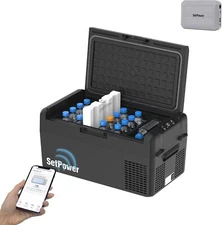 Setpower RF20 12V Portable Refrigerator with PG216WH Battery Pack  for camping