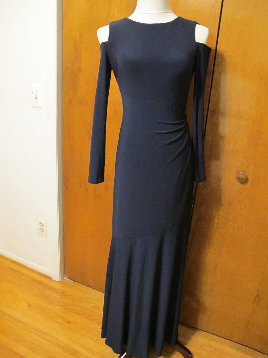 open back evening dress Open Back Navy Blue Long Prom Dresses, Backless Dark Blue Formal Eveni –  jbydress