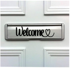 WELCOME DOOR LETTER BOX VINYL FRONT DOOR DECAL STICKER LABEL X1 SELF ADHESIVE