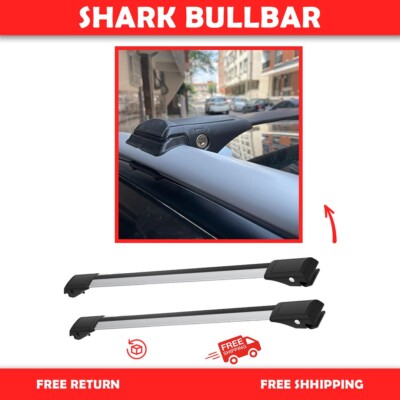 Dacia Duster 2020 Cross Bars Roof Rack Silver Pair Raised Rails	