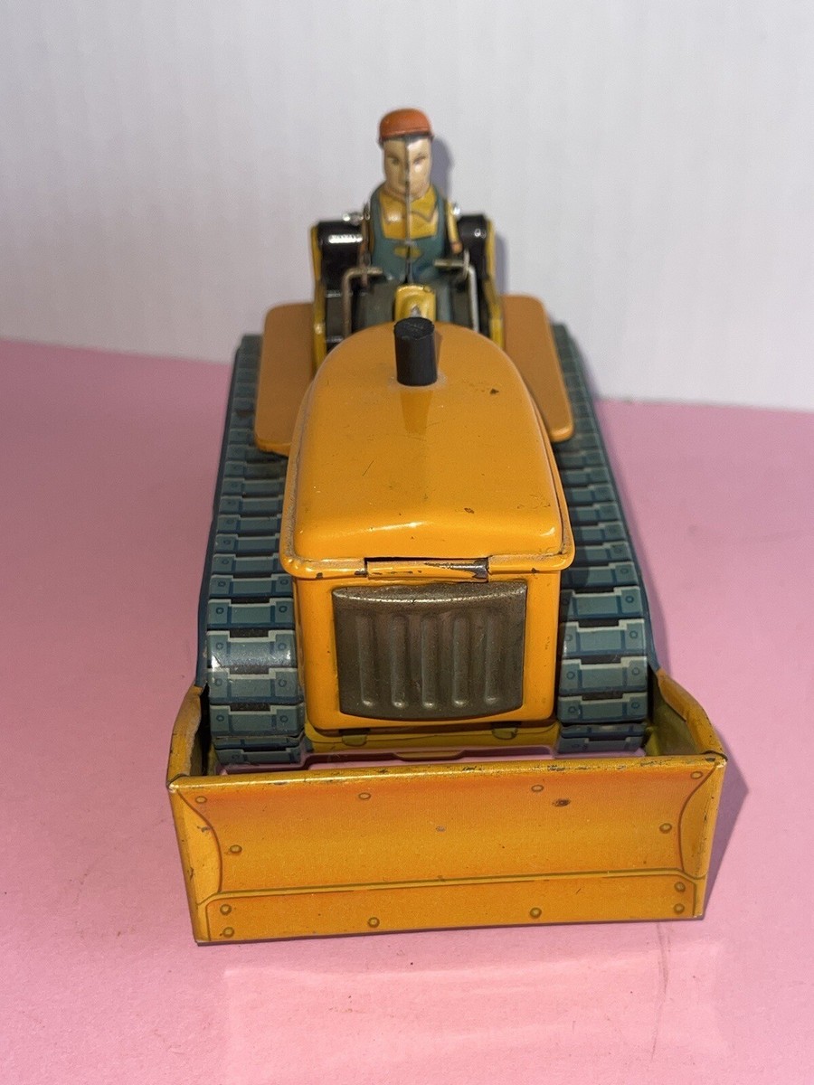 Vintage Dozer No. 17 Tin Litho Bulldozer, battery Operated Superb