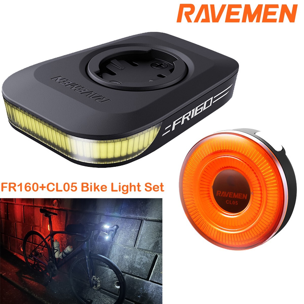 RAVEMEN Lampe Avant Vélo FR 300 - Garmin / Wahoo CYCLES ET SPORTS