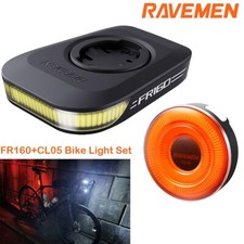 RAVEMEN Bike Front Rear Light Set Headlight for Garmin Rechargeable FR160 CL05