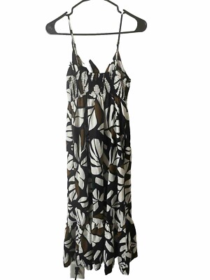 Tabitha Brown Midi Dress Tropical Linen Blend (XXS) | eBay