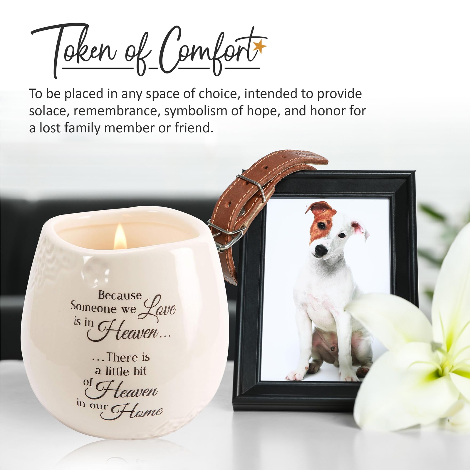 8 oz Off White Soy Wax Candle with Floral Scent Ideal Sympathy Gift