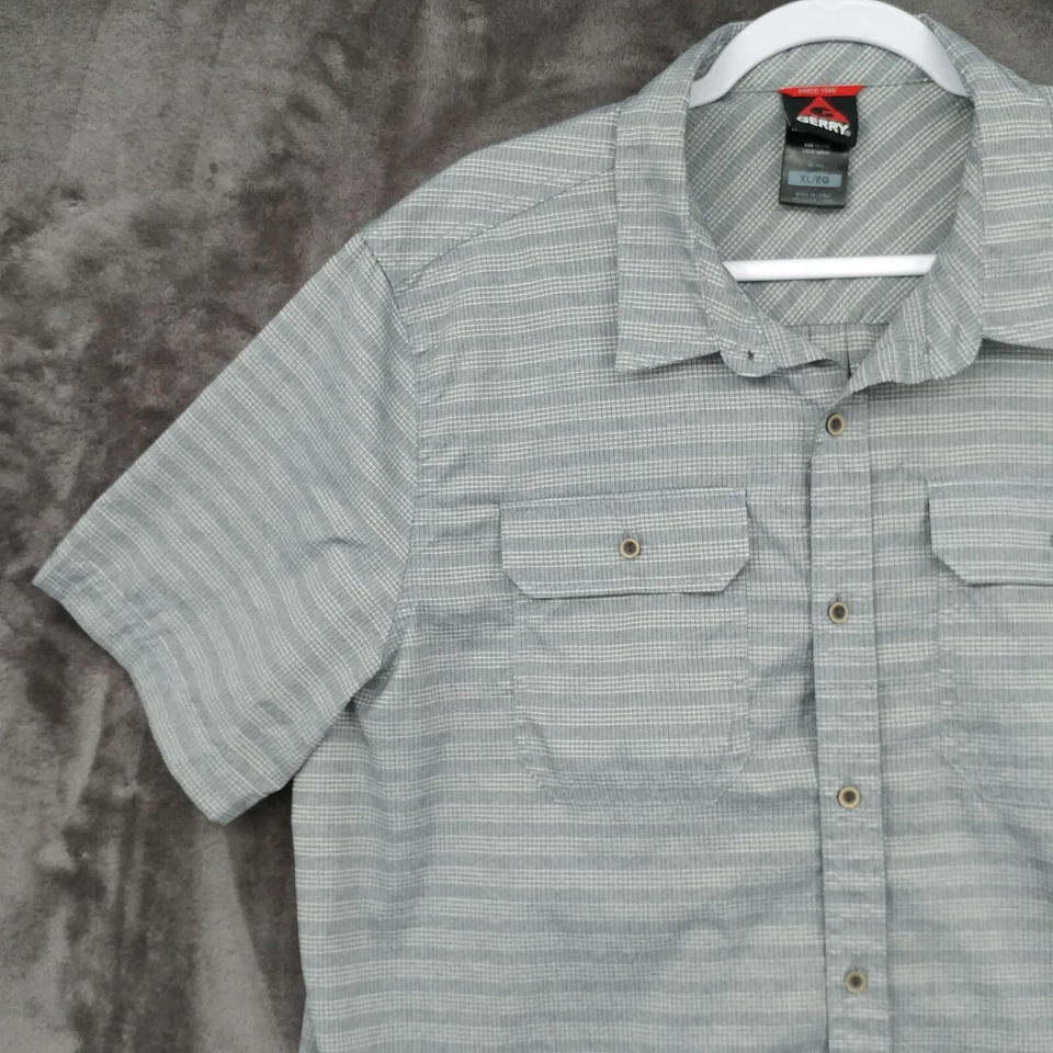 Gerry открытый кнопка вверх рубашка кемпинг туризм серый клетку размер XL короткий рукав - Изображение 3 из 4