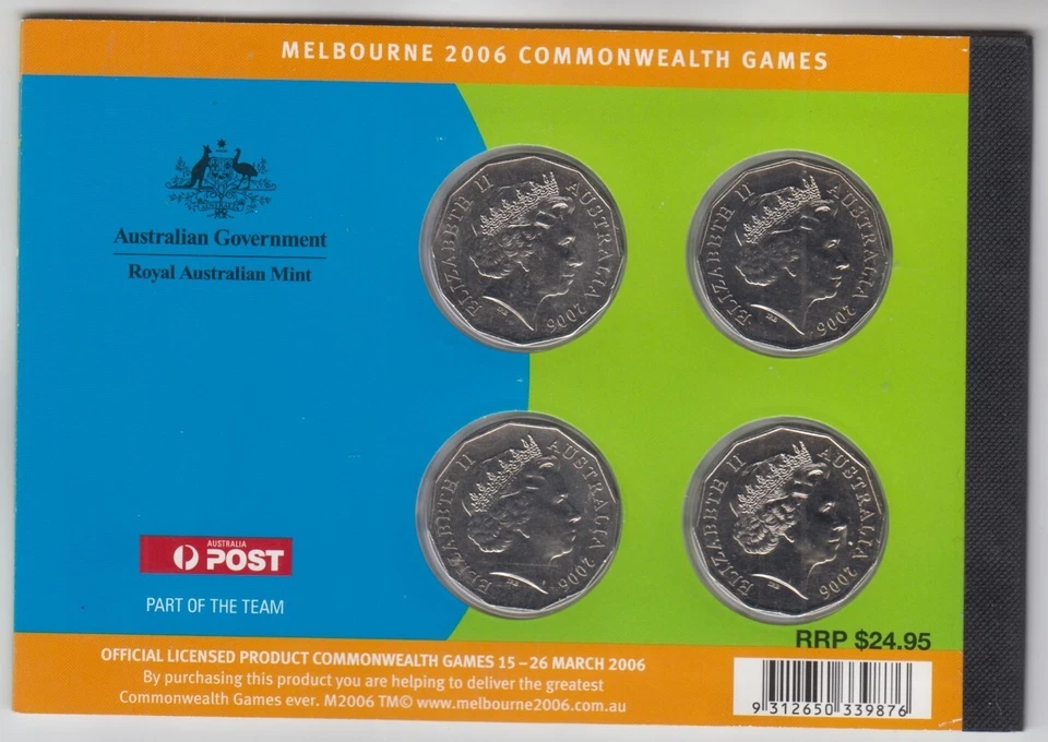 2006 MELBOURNE COMMONWEALTH GAMES 50c COIN AND STAMP BOOKLET (JD7004) - image 2 of 2