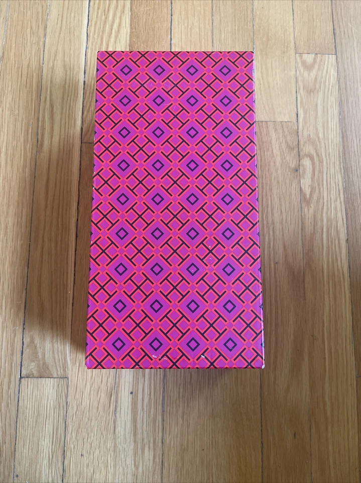 Auténtica caja de regalo de zapatos rosa vacío Tory Burch con pañuelo, 12,5 x 6,5 x 4,5", preowne Foto 3 de 4
