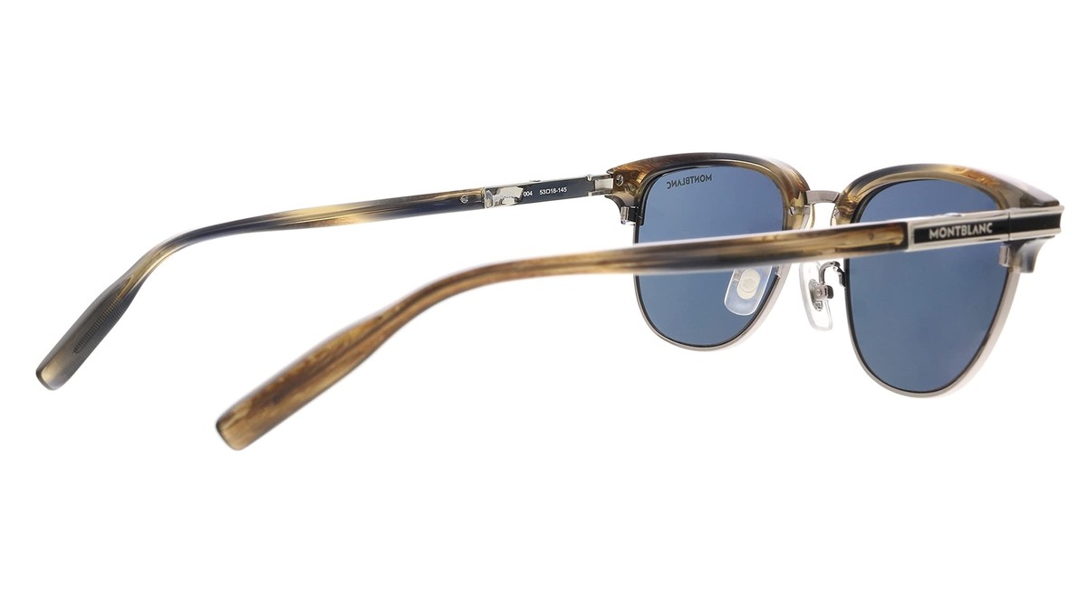 MONTBLANC Round/Oval Sunglasses Grey Silver Gold Luxury Eyewear