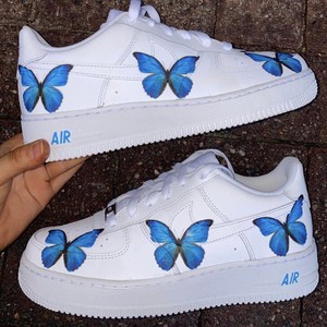 blue butterfly nike air force 1