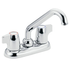 MOEN Utility Faucet Commercial Kitchen 4 Inch Centerset Swivel 2 Handle Chrome