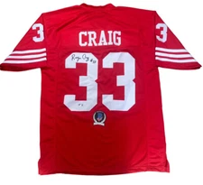 ROGER CRAIG SIGNED AUTOGRAPH San Francisco 49ERS JERSEY BECKETT COA 2