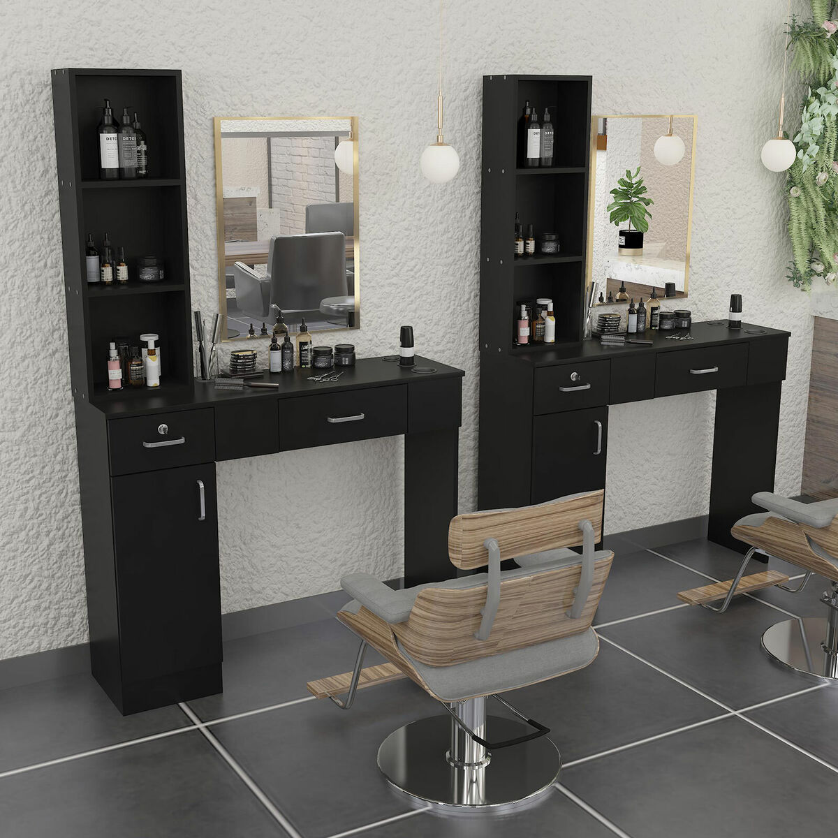 Salon Cabinet Hair Styling Station