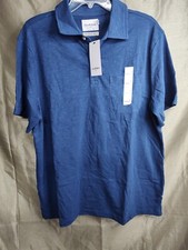 NWT Goodfellow Co Men's Size L Galaxy Blue Polo Shirt - No roll collar