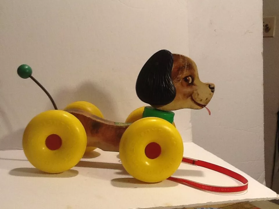 Fisher price wooden dog pull clearance toy