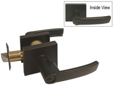 Oil Rubbed Bronze Square Plate Entrance Door keyed Entry Levers contemporary