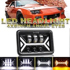 4x6 Led Headlight High-low Turn Drl Angel Eyes For Chevrolet Camaro C10 C20 C30 4x6 Led Headlight High-low Turn Drl Angel Eyes For Chevrolet Camaro C10 C20 C30