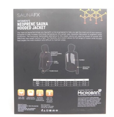 Veste Sauna Femme Néoprène Saunafx à Capuche Noir - Taille Grand/2XL