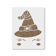 Cute Witch Face Stencil - Durable  Reusable Mylar Stencils