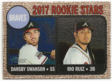 2017 Topps Heritage - Rookie Stars Chrome Rookie Stars #76 Dansby Swanson,...