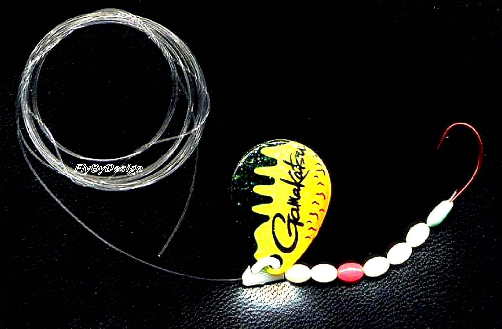 Gamakatsu Spinner Fishing Rig with Red Wide Gap Hook & Glow Beads eBay