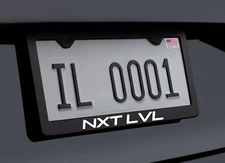 NEXT LEVEL "NXT LVL" Racing License Plate Frame Black Stainless Steel