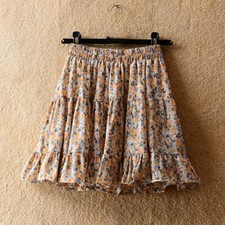 Ladies Girl Floral Skirt Chiffon Underskirt Mini Petticoat Pleated Frill Retro