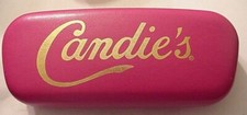 Candies 6" Pink Eyeglasses Case Hard Shell - LEATHER - LOGO INSIDE
