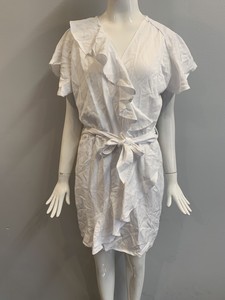 white short sleeve wrap dress