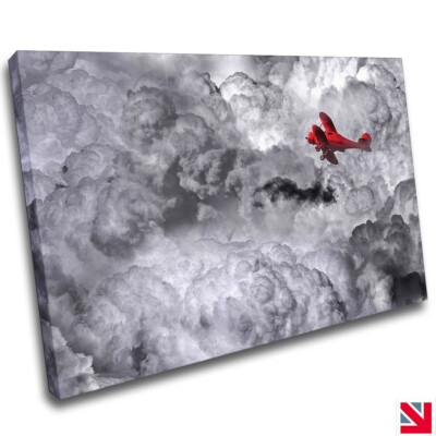 FLUGZEUG WOLKEN FLUGZEUG FANTASY LEINWANDBILD Wandbild Bild Druck