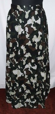 plus size camo maxi skirt