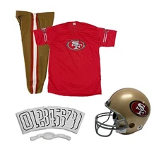 Franklin San Francisco 49ers Youth Uniform Set, Deluxe NFL Kit with Helmet Large