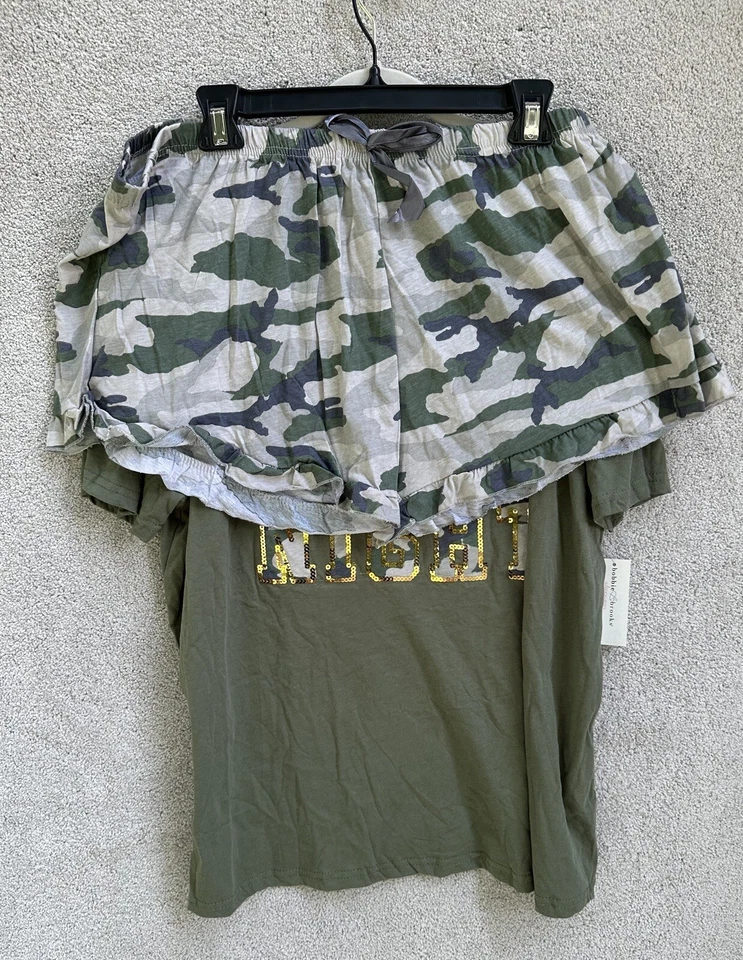 Bobbi Brooks Pijama Mujer 2XL Verde Camuflaje NOCHE SALVAJE Prendas para dormir Prendas para el torso Camisa Foto 3 de 4