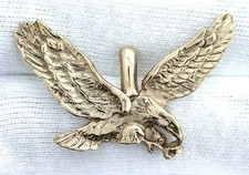 14KT REAL SOLID Yellow Gold American Bald Eagle Custom Designer Pendant ES199EP8