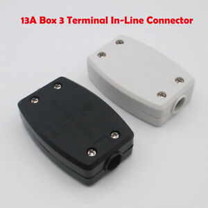 UK 13A 3Terminal InLine Wire Connector Box 250V Mains Electric Cable Flex Joiner 
