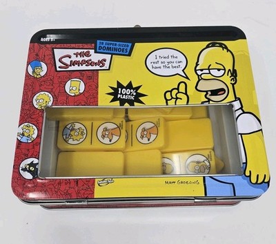 The Simpsons Collectible Tin Lunch Box Super-Sized Dominoes 2006 Missing 