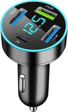 Car Charger 66W Super Fast Charging with USB PD&QC 3.0(Voltmeter&Led Lights) Uni