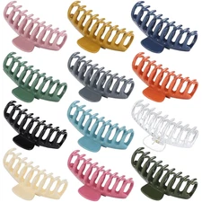12 Pack Hair Claw Clips Large 4.3 Inch Hair Clips Stylish Barrettes in 12 Colors