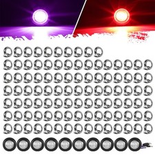 Partsam 10Pcs Dual Color 3/4" Round LED Marker Light Red to Purple Auxiliary ...
